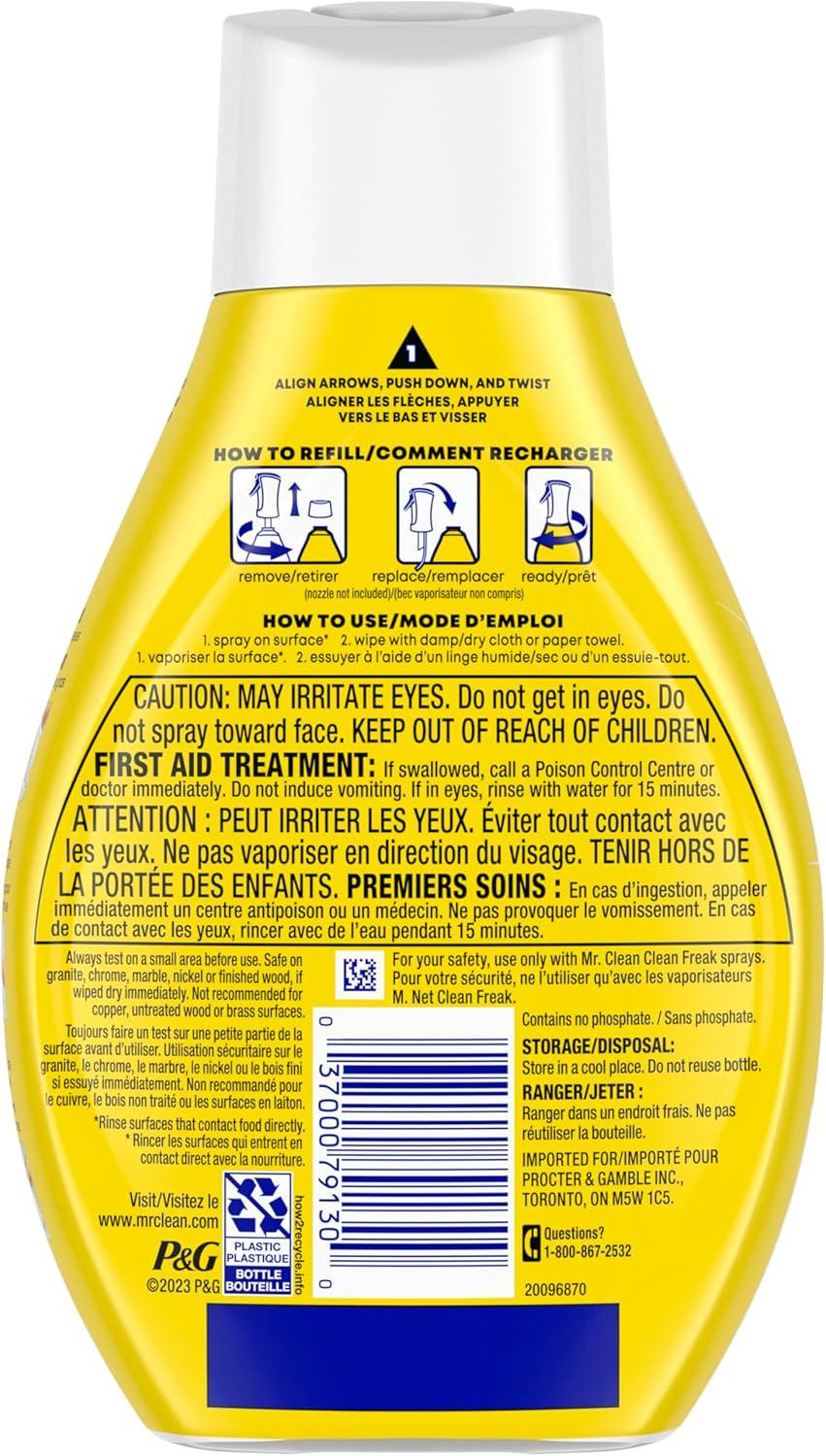 image:imageMr Clean Clean Freak Multi Surface Cleaning Spray Deep Cleaning Mist Starter Kit and Refill Bundle Lemon Zest Scent 64 fl ozLemon