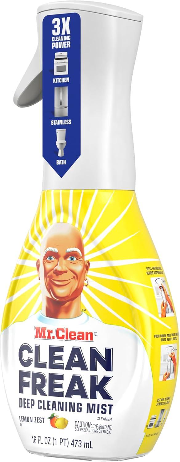 image:imageMr Clean Clean Freak Multi Surface Cleaning Spray Deep Cleaning Mist Starter Kit and Refill Bundle Lemon Zest Scent 64 fl ozLemon