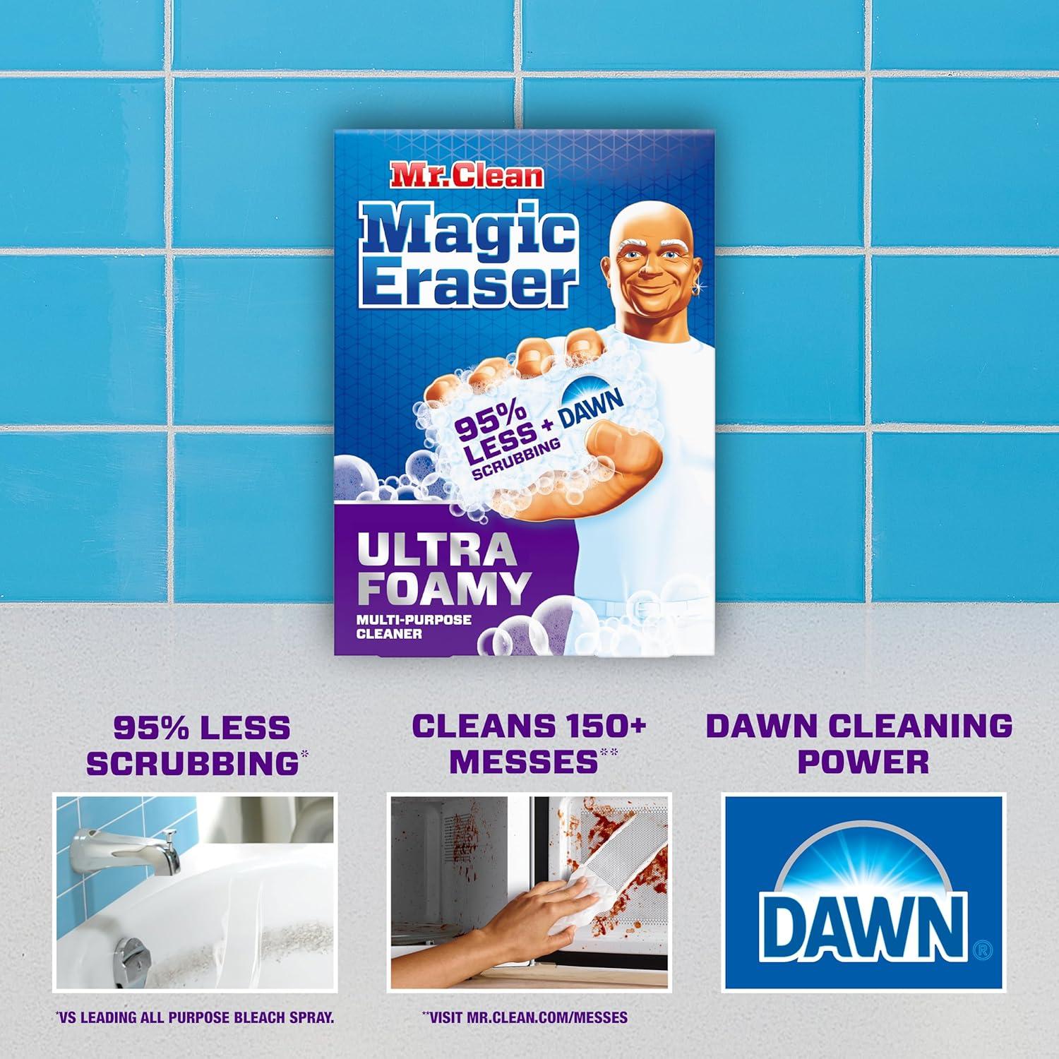 image:imageMr Clean Magic Eraser Foaming Sponge All Purpose Cleaner Dawn Cleaning Power Wall Cleaner Sneaker Cleaner Oven Cleaner Kitchen Bathroom Shower Cleaning Supplies Scrubber Ultra Foamy 5ctOriginal Version