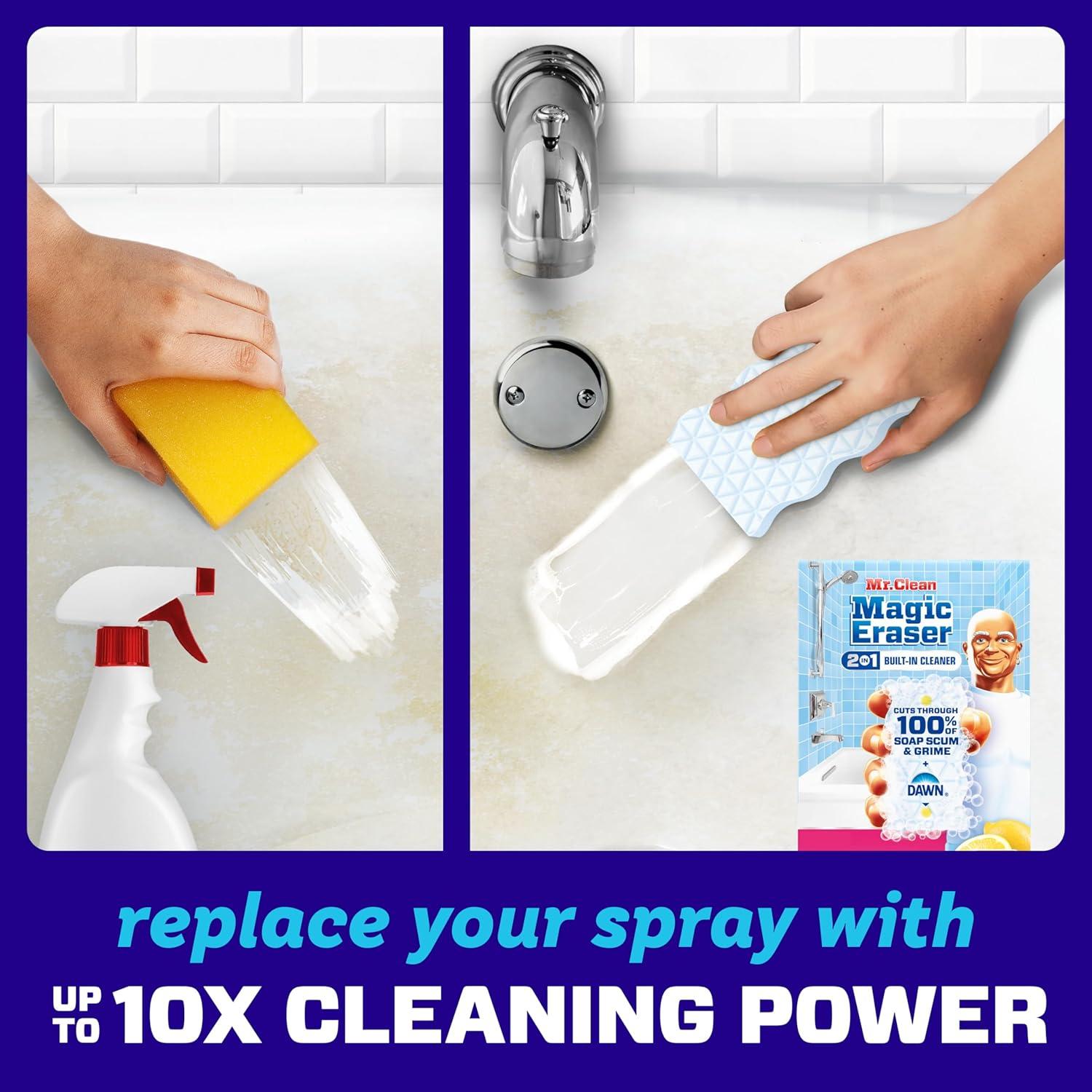 image:imageMr Clean Magic Eraser Sponge Bathroom Cleaner Shower Cleaner Tub Cleaner Soap Scum Remover Bathroom Cleaning Supplies Dawn Cleaning Power with Lemon Scent 2 in 1 Bath 5ctOriginal Version