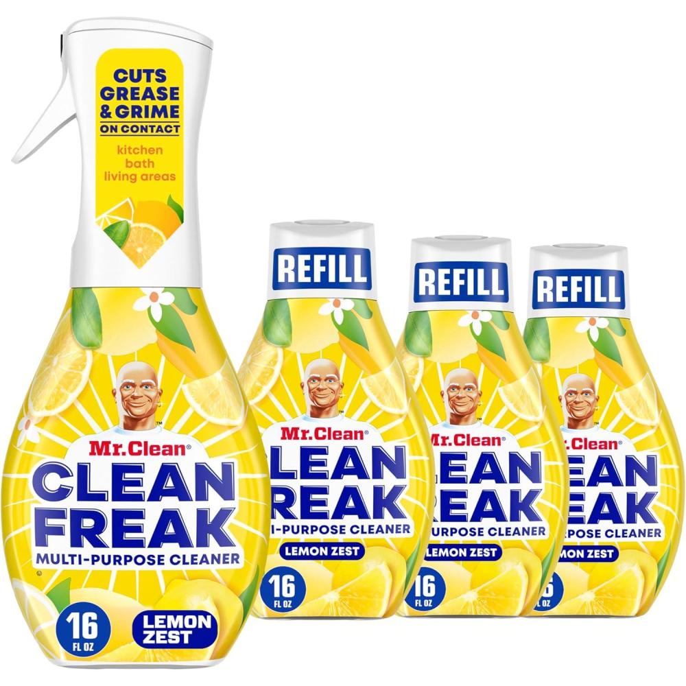 image:imageMr Clean Clean Freak Multi Surface Cleaning Spray Deep Cleaning Mist Starter Kit and Refill Bundle Lemon Zest Scent 64 fl ozLemon