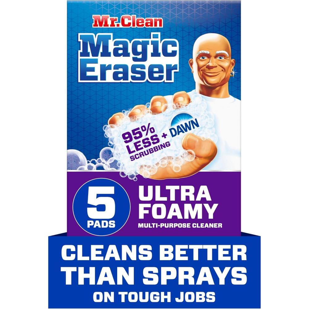 image:imageMr Clean Magic Eraser Foaming Sponge All Purpose Cleaner Dawn Cleaning Power Wall Cleaner Sneaker Cleaner Oven Cleaner Kitchen Bathroom Shower Cleaning Supplies Scrubber Ultra Foamy 5ctOriginal Version