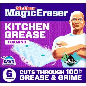 Mr. Clean Magic Eraser Foaming Sponge, All Purpose Cleaner, Dawn Cleaning Power, Wall, Sneaker, Oven Cleaner, Kitchen, Bathroom, Shower Cleaning Supplies, Scrubber, Ultra Foamy, 5ct(Upgraded Version)