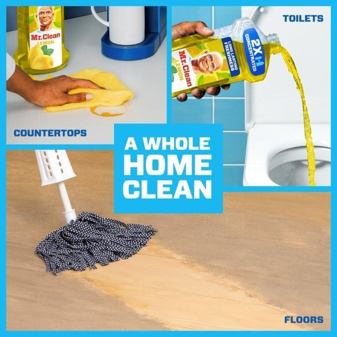 image:imageMr Clean All Purpose Cleaner Floor Cleaner for Mopping Home Bathroom amp Kitchen Cleaning Liquid for Mop amp Bucket Cleaning Supplies MultiSurface Dilutable Lemon 41oz41 Fl Oz Pack of 1