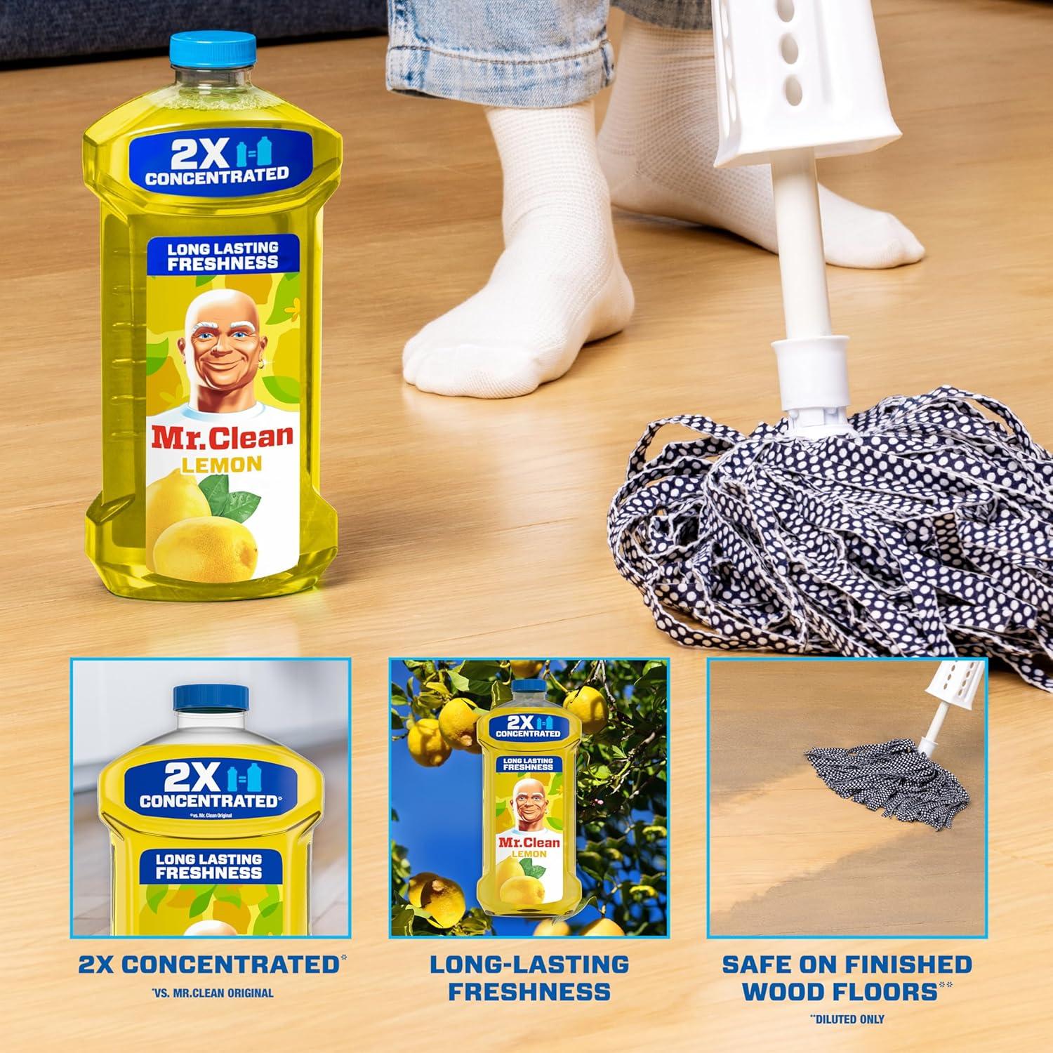 image:imageMr Clean All Purpose Cleaner Floor Cleaner for Mopping Home Bathroom amp Kitchen Cleaning Liquid for Mop amp Bucket Cleaning Supplies MultiSurface Dilutable Lemon 41oz41 Fl Oz Pack of 1