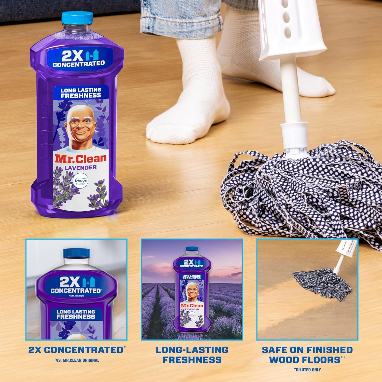 image:imageMr Clean All Purpose Cleaner Floor Cleaner for Mopping Home Bathroom amp Kitchen Cleaning Liquid for Mop amp Bucket Cleaning Supplies MultiSurface Dilutable Lavender 41oz41 Fl Oz Pack of 1