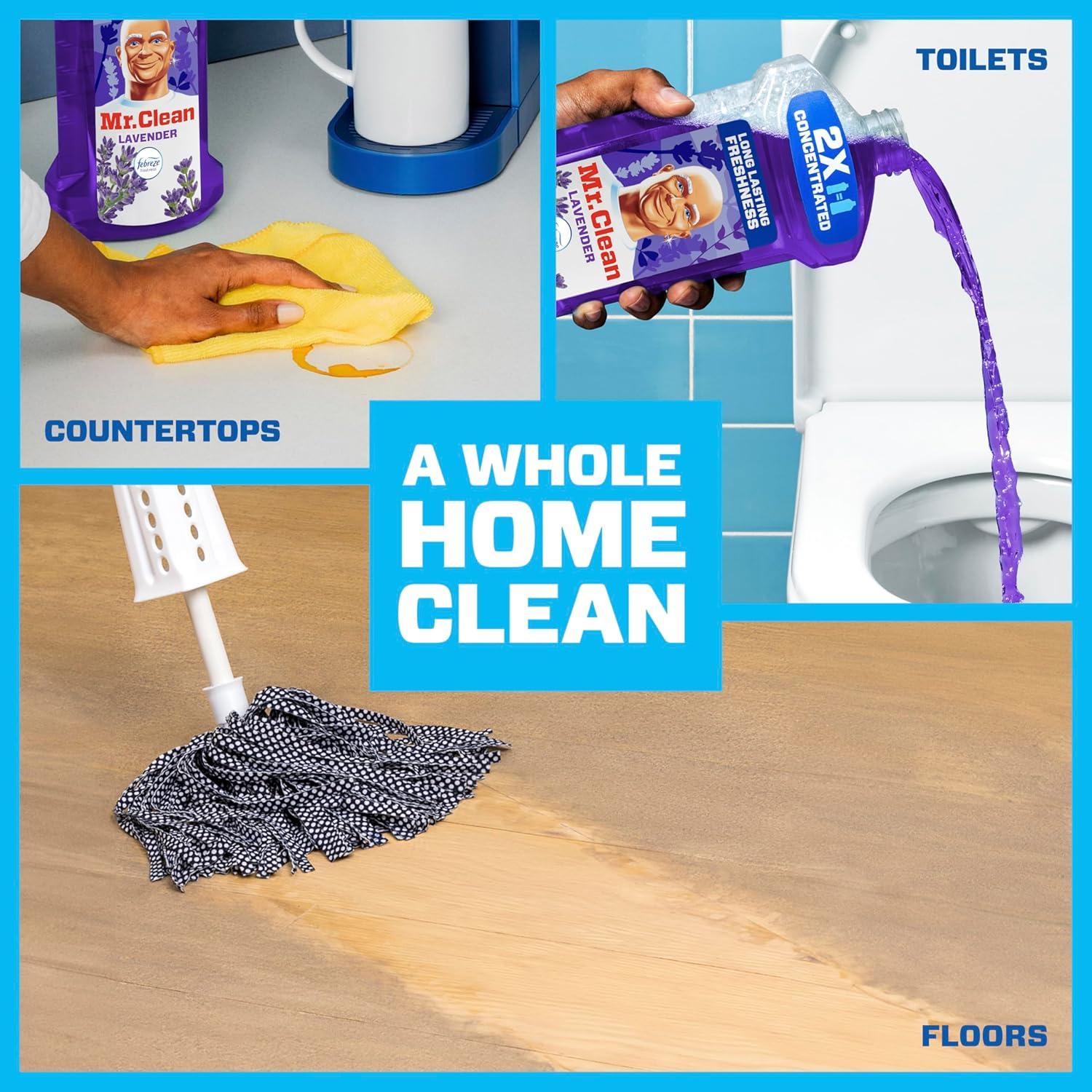 image:imageMr Clean All Purpose Cleaner Floor Cleaner for Mopping Home Bathroom amp Kitchen Cleaning Liquid for Mop amp Bucket Cleaning Supplies MultiSurface Dilutable Lavender 41oz41 Fl Oz Pack of 4