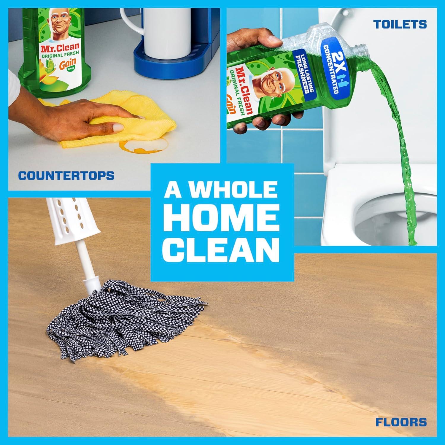 image:imageMr Clean All Purpose Cleaner Floor Cleaner for Mopping Home Bathroom amp Kitchen Cleaning Liquid for Mop amp Bucket Cleaning Supplies MultiSurface Dilutable Gain 41oz Pack of 441 Fl Oz Pack of 4