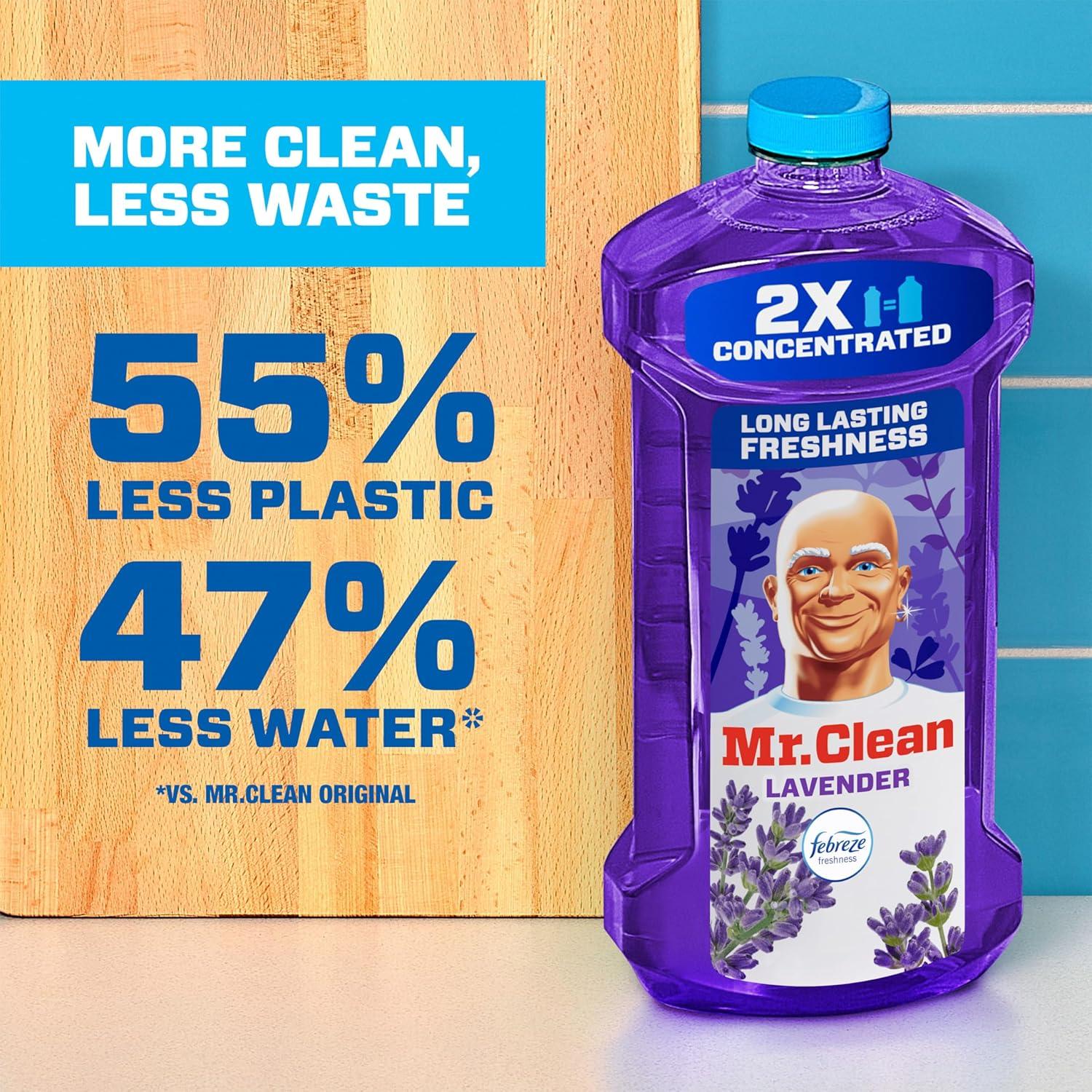 image:imageMr Clean All Purpose Cleaner Floor Cleaner for Mopping Home Bathroom amp Kitchen Cleaning Liquid for Mop amp Bucket Cleaning Supplies MultiSurface Dilutable Lavender 41oz41 Fl Oz Pack of 4