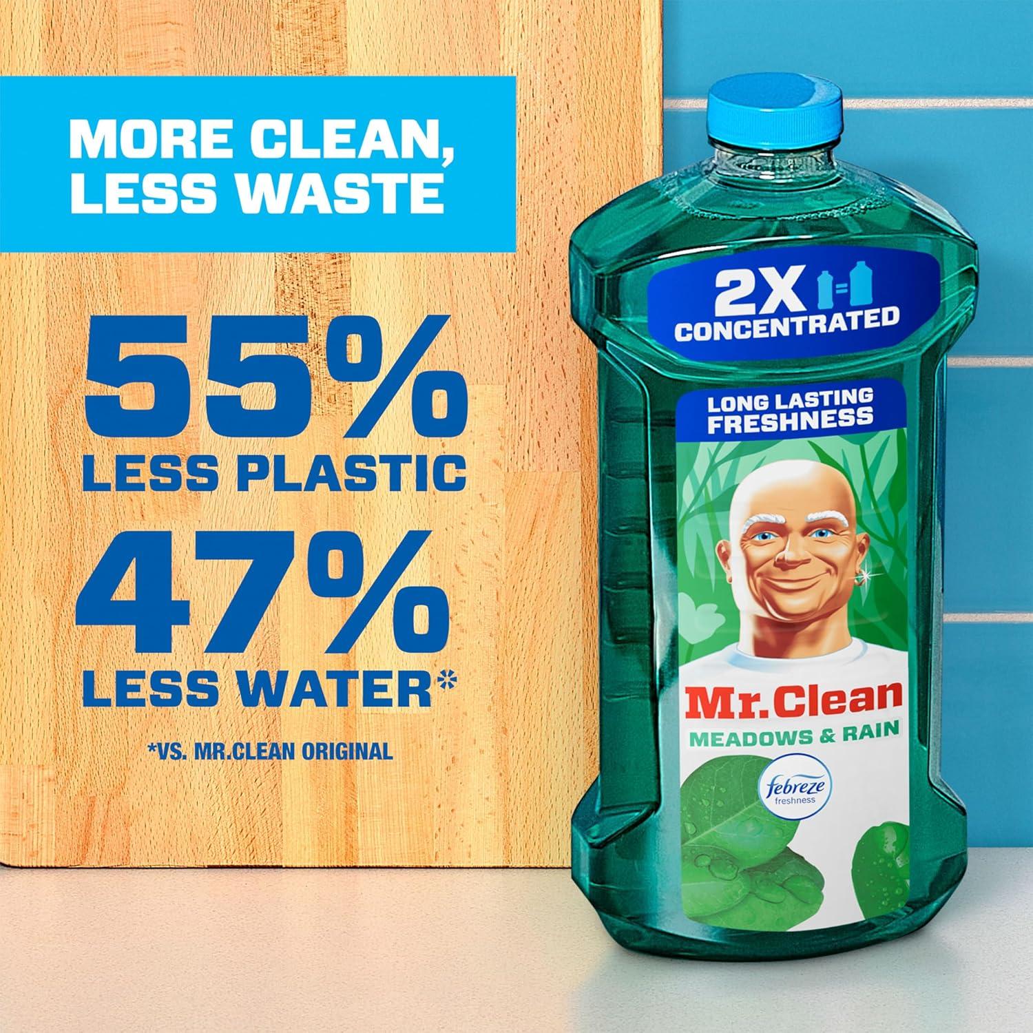 image:imageMr Clean All Purpose Cleaner Floor Cleaner for Mopping Home Bathroom amp Kitchen Cleaning Liquid for Mop amp Bucket Cleaning Supplies MultiSurface Dilutable Meadows amp Rain 41oz Pack of 241 Fl Oz Pack of 2