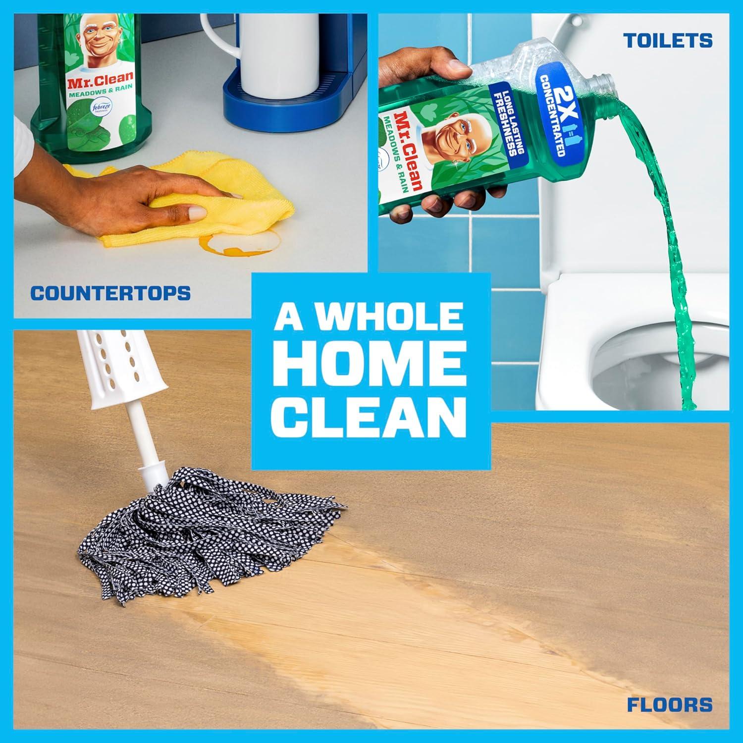 image:imageMr Clean All Purpose Cleaner Floor Cleaner for Mopping Home Bathroom amp Kitchen Cleaning Liquid for Mop amp Bucket Cleaning Supplies MultiSurface Dilutable Meadows amp Rain 41oz Pack of 241 Fl Oz Pack of 2