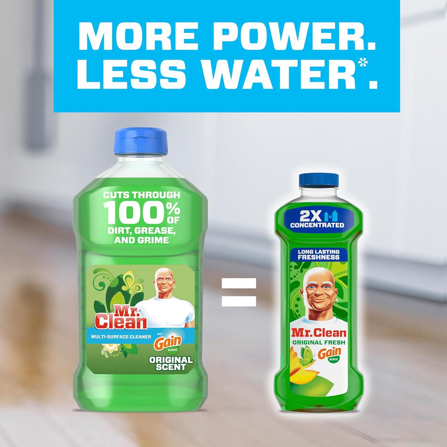 image:imageMr Clean All Purpose Cleaner Floor Cleaner for Mopping Home Bathroom amp Kitchen Cleaning Liquid for Mop amp Bucket Cleaning Supplies MultiSurface Dilutable Gain 41oz Pack of 441 Fl Oz Pack of 1