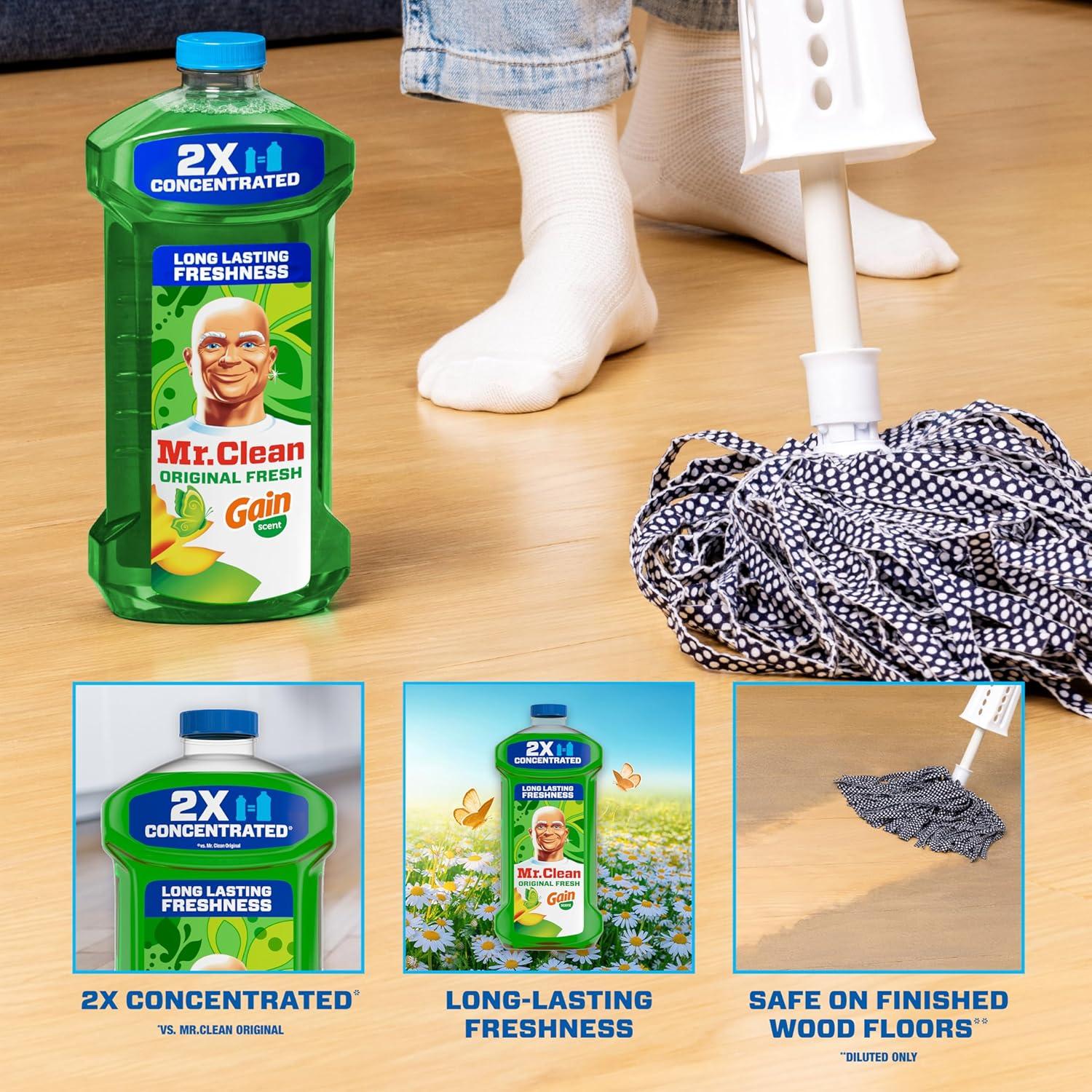image:imageMr Clean All Purpose Cleaner Floor Cleaner for Mopping Home Bathroom amp Kitchen Cleaning Liquid for Mop amp Bucket Cleaning Supplies MultiSurface Dilutable Gain 41oz Pack of 441 Fl Oz Pack of 1