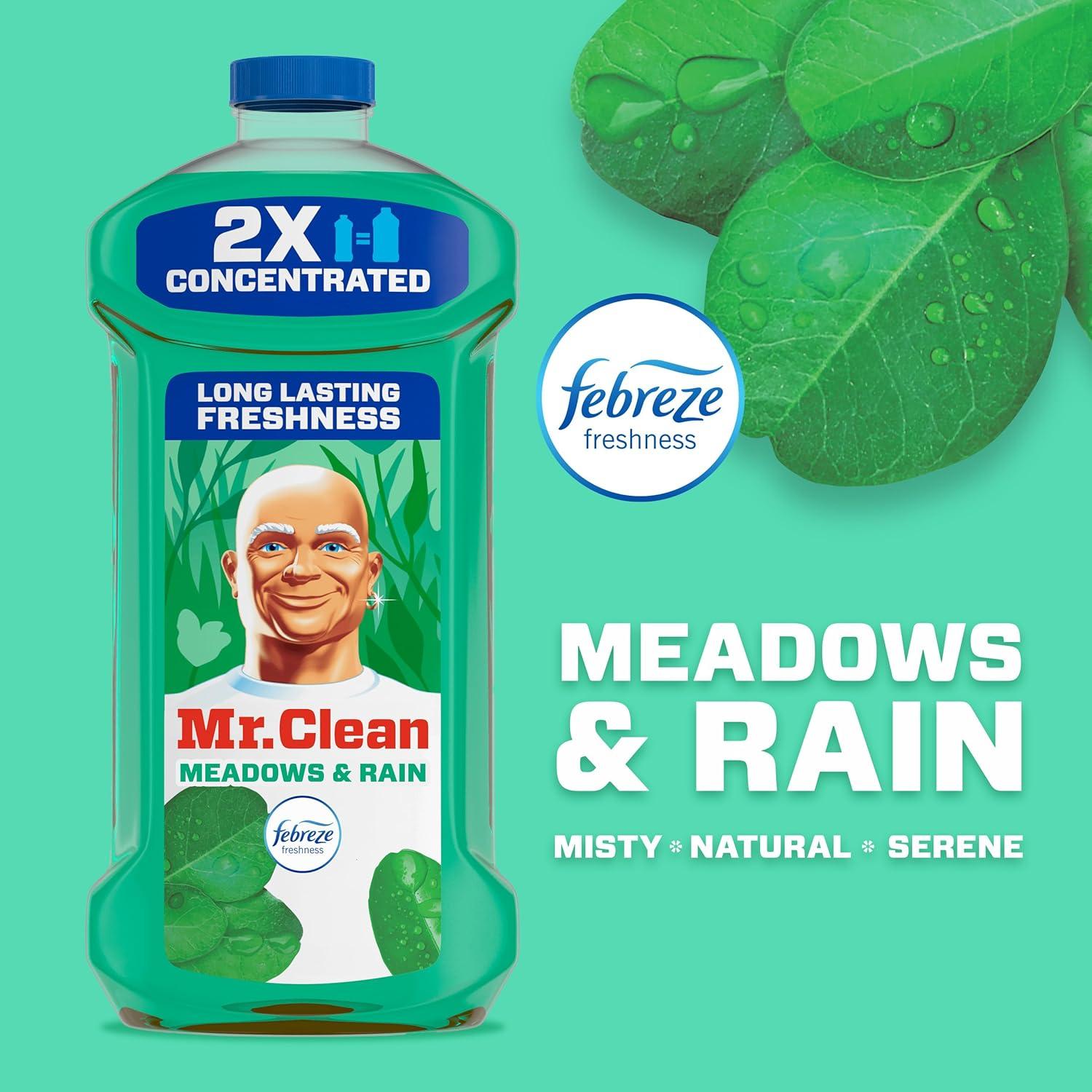 image:imageMr Clean All Purpose Cleaner Floor Cleaner for Mopping Home Bathroom amp Kitchen Cleaning Liquid for Mop amp Bucket Cleaning Supplies MultiSurface Dilutable Meadows amp Rain 41oz Pack of 241 Fl Oz Pack of 1
