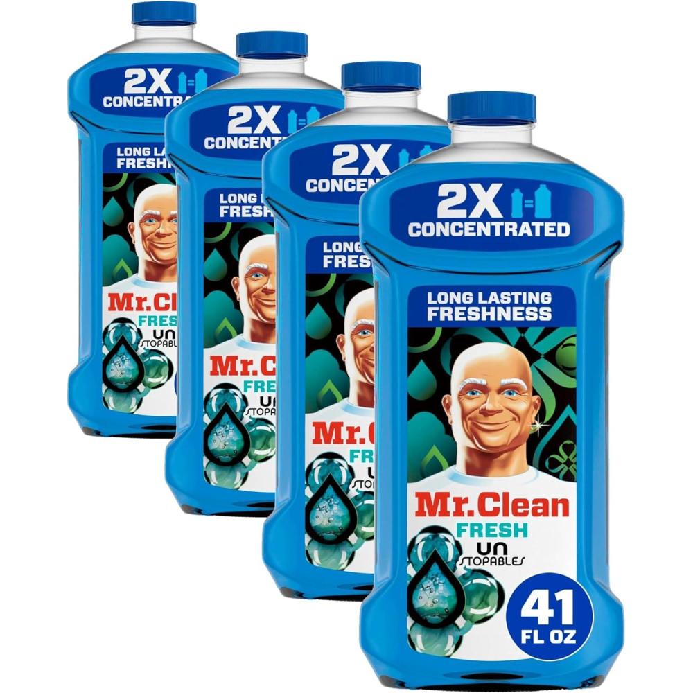 image:imageMr Clean 2X Concentrated Multi Surface Cleaner with Unstopables Fresh Scent 41 fl oz41 Fl Oz Pack of 4