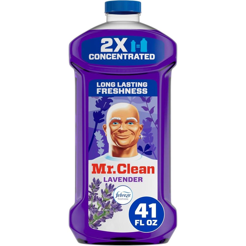 image:imageMr Clean All Purpose Cleaner Floor Cleaner for Mopping Home Bathroom amp Kitchen Cleaning Liquid for Mop amp Bucket Cleaning Supplies MultiSurface Dilutable Lavender 41oz41 Fl Oz Pack of 1