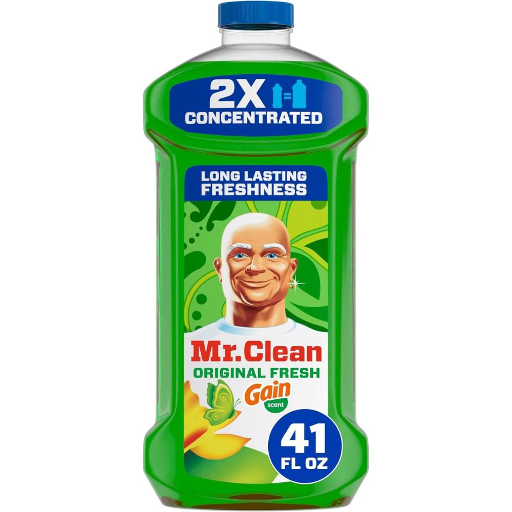 image:imageMr Clean All Purpose Cleaner Floor Cleaner for Mopping Home Bathroom amp Kitchen Cleaning Liquid for Mop amp Bucket Cleaning Supplies MultiSurface Dilutable Gain 41oz Pack of 441 Fl Oz Pack of 1