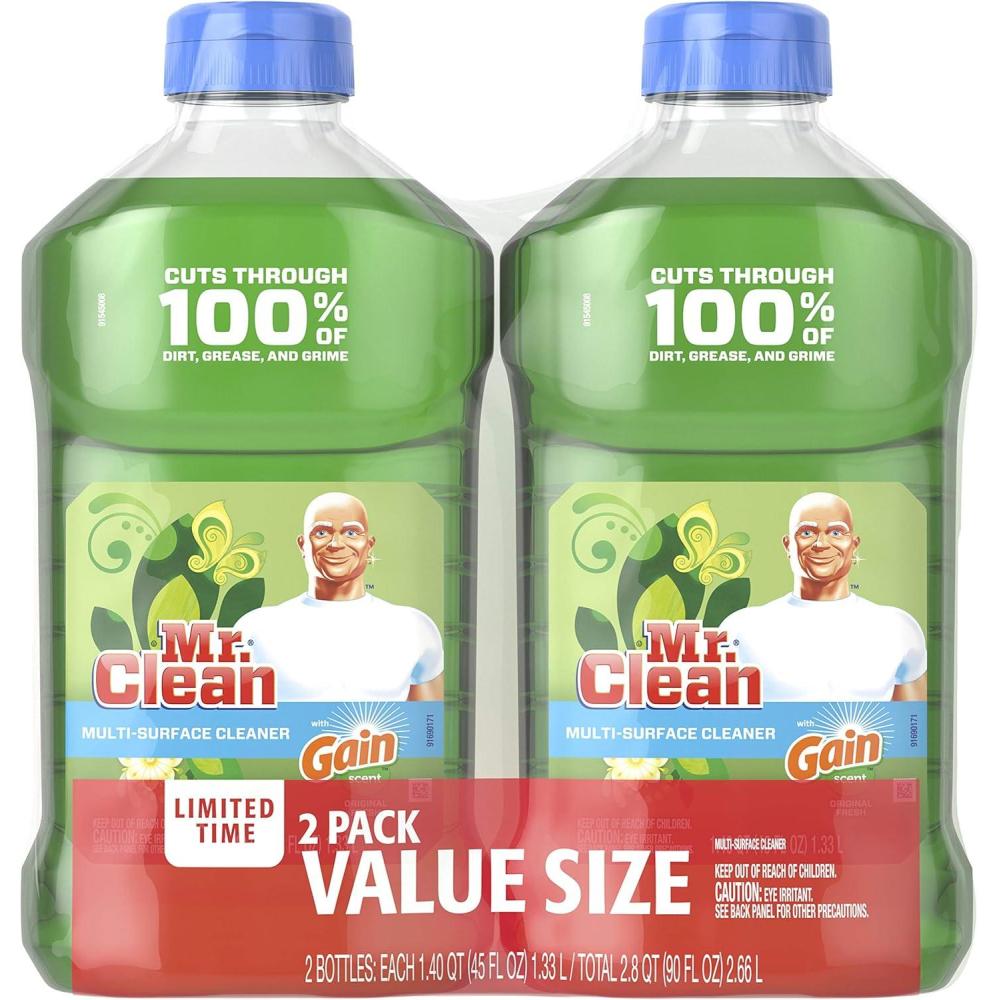 image:imageMr Clean Liquid All Purpose MultiSurface Cleaner with Gain Original 45 Ounce Each Bottle Pack of 2 Total 90 fl oz