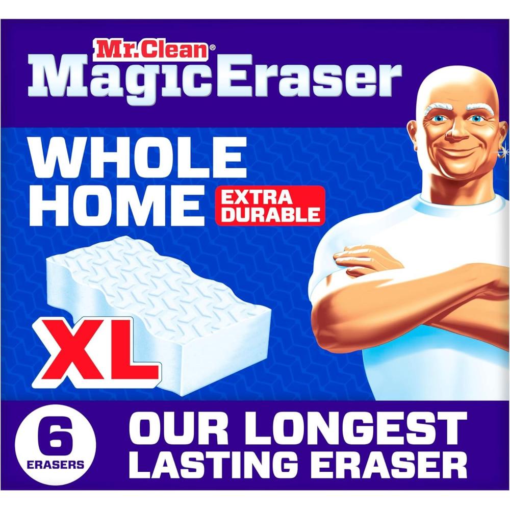 image:imageMr Clean Magic Eraser Sponge All Purpose Cleaner Long Lasting Cleaning Scrubber Wall Cleaner Sneaker Cleaner Oven Cleaner Kitchen Bathroom Shower Cleaning Supplies Ultra Thick 5ctUpgraded Version