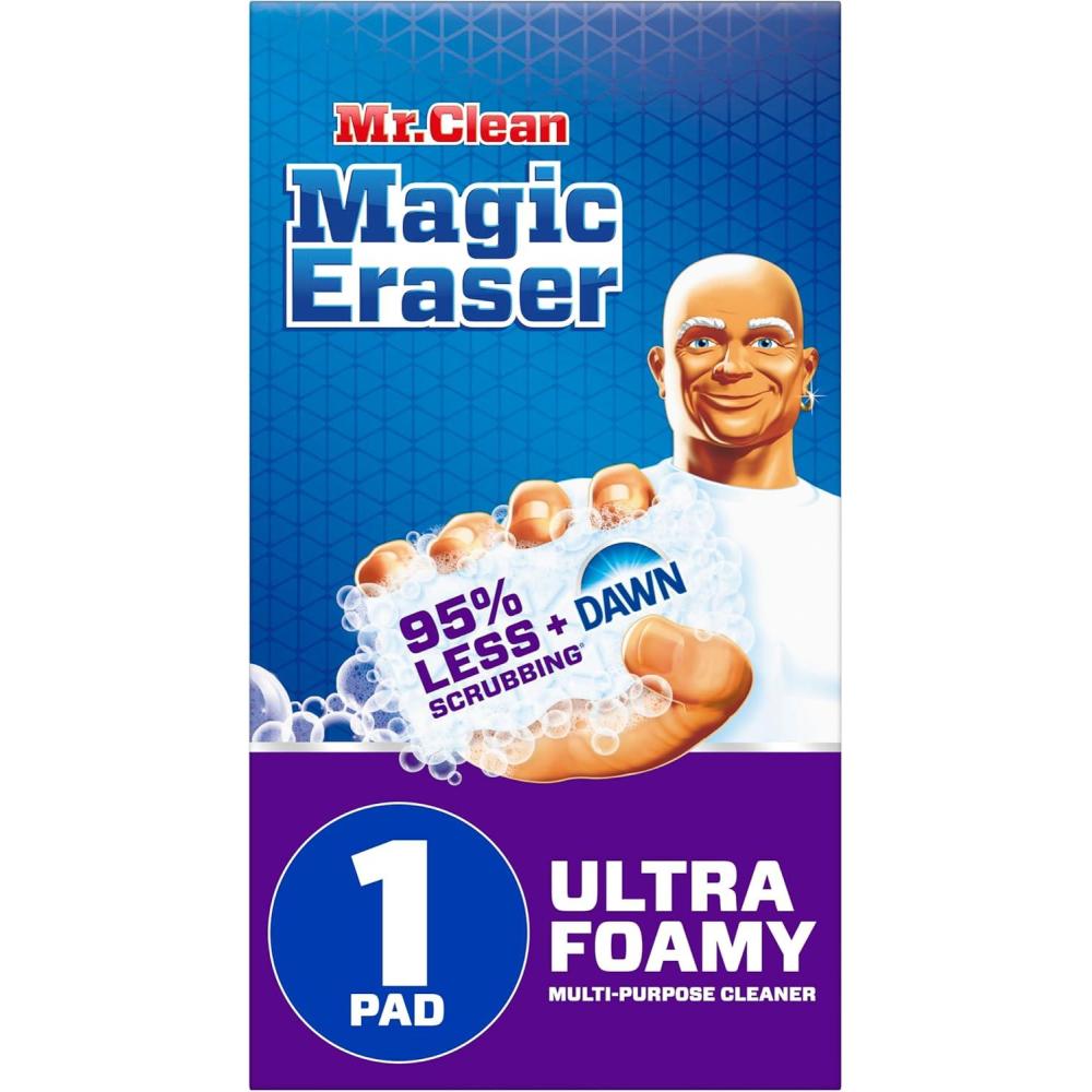 image:imageMr Clean Magic Eraser Ultra Foamy Multi Purpose Cleaner Foaming Magic Eraser Sponge Multi Surface Cleaner 1ct1 Count Pack of 1