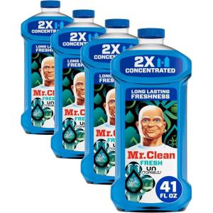 Mr. Clean 2X Concentrated Multi Surface Cleaner with Unstopables Fresh Scent 41 fl oz(41 Fl Oz (Pack of 4))