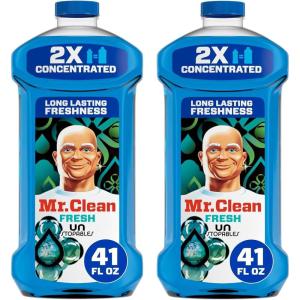 Mr. Clean Liquid All Purpose Multi-Surface Cleaner | with Febreze Freshness Linen & Sky Scent – 45 Ounce Bottle (Pack of 2) (Total 90 fl oz)