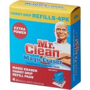 Mr. Clean Magic Eraser Handy-Grip All Purpose Refill Pads, White (Pack of 4)(Pad Refill)