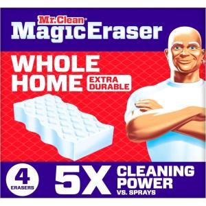 Mr. Clean Magic Eraser Sponge, All Purpose Cleaner, Cleaning Scrubber, Wall Cleaner, Sneaker Cleaner, Kitchen, Bathroom, Shower Cleaning Supplies, Melamine Sponge, Cleaning Pads, Extra Durable, 10ct(Upgraded Version)
