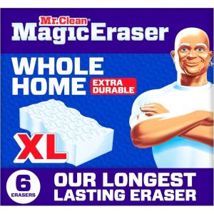Mr. Clean Magic Eraser Sponge, All Purpose Cleaner, Long Lasting Cleaning Scrubber, Wall Cleaner, Sneaker Cleaner, Oven Cleaner, Kitchen, Bathroom, Shower Cleaning Supplies, Ultra Thick, 5ct(Upgraded Version)